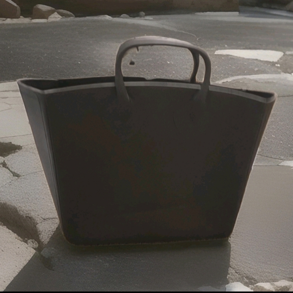 Furla Double Handle Grey Gummy Tote Bag - Picture 3 of 8